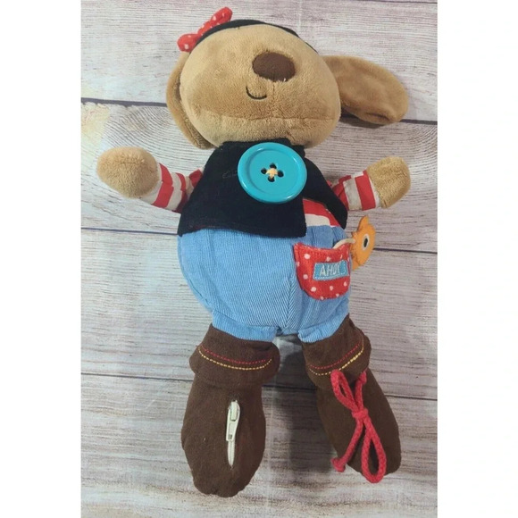 Kids Preferred Plush Teach Me 2 Dress Pirate Puppy Stuffed Dog Tie Zip 12" 2013 - Picture 1 of 4